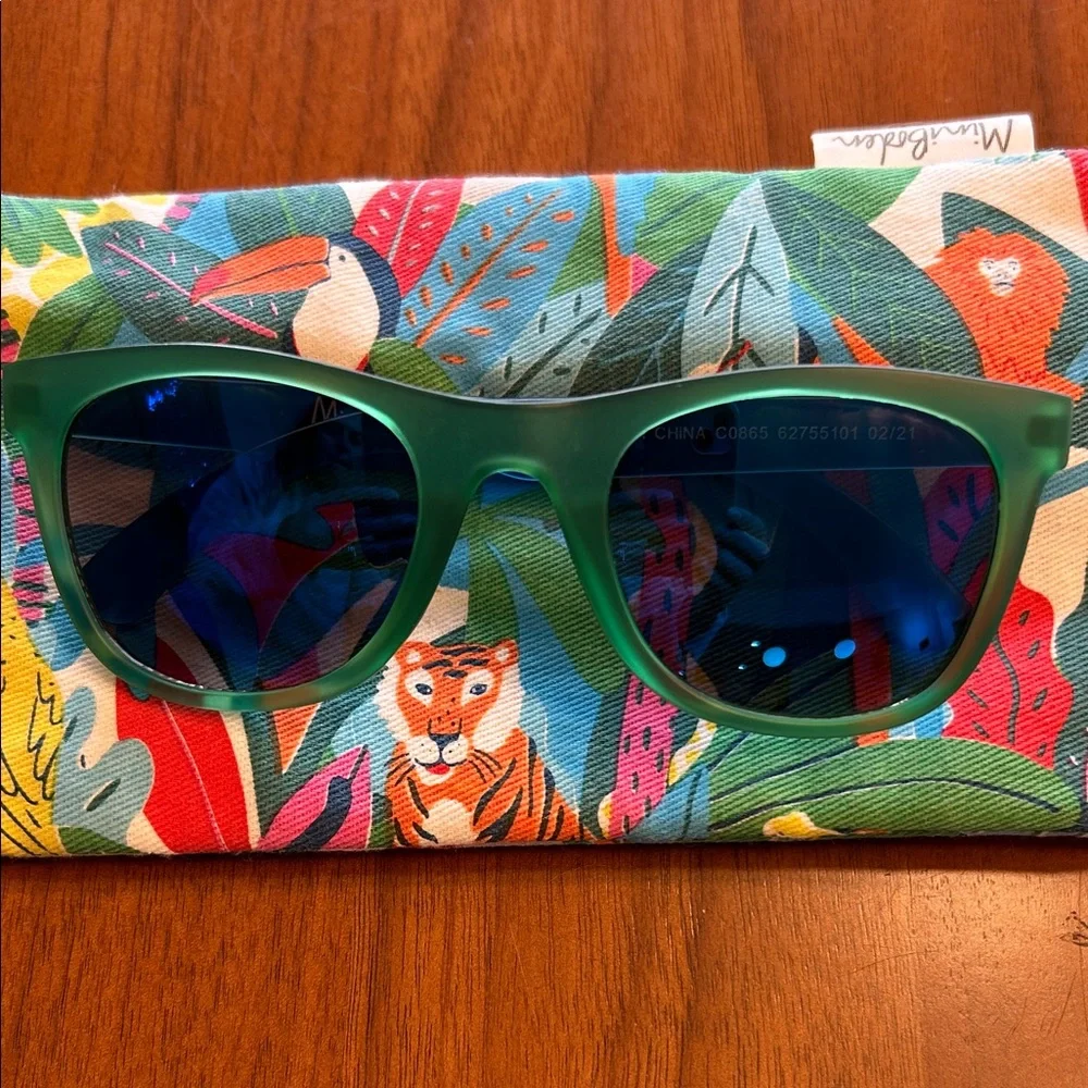 Mini Boden Green and Blue Kids Sunglasses